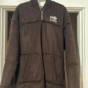 Rare Suede‎ Brown Pelle Pelle zip-up jacket